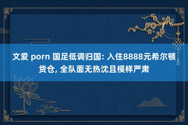 文爱 porn 国足低调归国: 入住8888元希尔顿货仓， 全队面无热沈且模样严肃