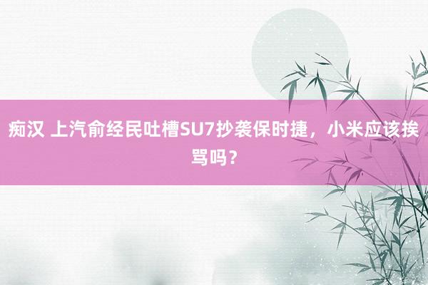 痴汉 上汽俞经民吐槽SU7抄袭保时捷，小米应该挨骂吗？