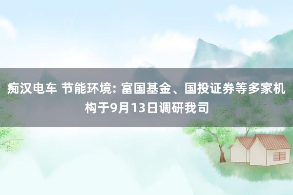 痴汉电车 节能环境: 富国基金、国投证券等多家机构于9月13日调研我司