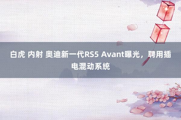 白虎 内射 奥迪新一代RS5 Avant曝光，聘用插电混动系统