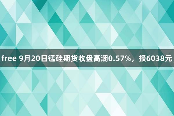 free 9月20日锰硅期货收盘高潮0.57%，报6038元