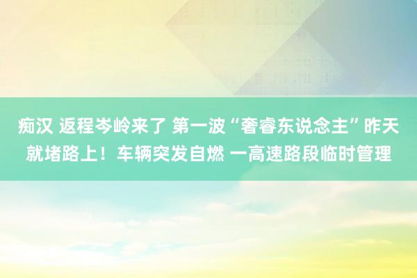 痴汉 返程岑岭来了 第一波“奢睿东说念主”昨天就堵路上！车辆突发自燃 一高速路段临时管理