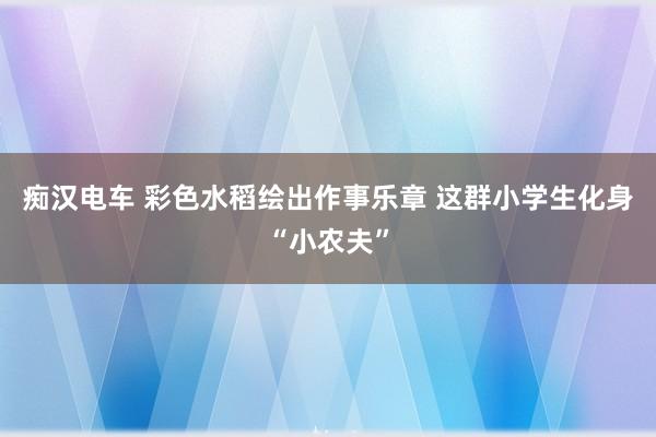 痴汉电车 彩色水稻绘出作事乐章 这群小学生化身“小农夫”