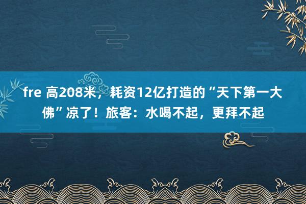 fre 高208米，耗资12亿打造的“天下第一大佛”凉了！旅客：水喝不起，更拜不起