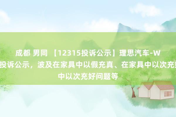 成都 男同 【12315投诉公示】理思汽车-W新增7件投诉公示，波及在家具中以假充真、在家具中以次充好问题等