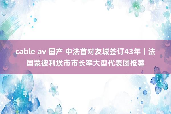 cable av 国产 中法首对友城签订43年丨法国蒙彼利埃市市长率大型代表团抵蓉