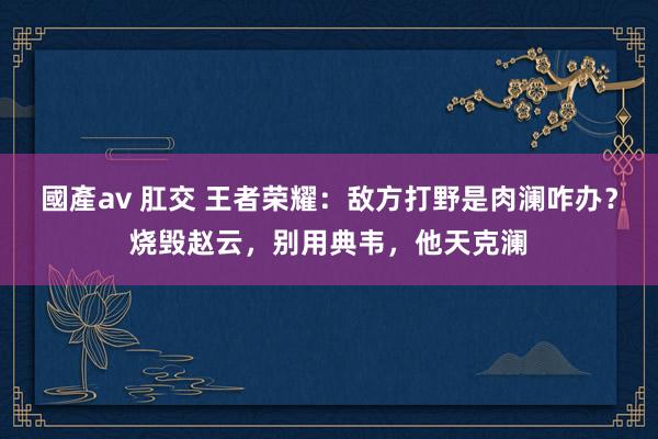 國產av 肛交 王者荣耀：敌方打野是肉澜咋办？烧毁赵云，别用典韦，他天克澜