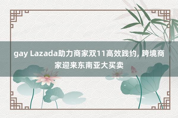 gay Lazada助力商家双11高效践约, 跨境商家迎来东南亚大买卖