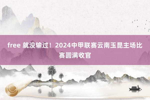 free 就没输过！2024中甲联赛云南玉昆主场比赛圆满收官