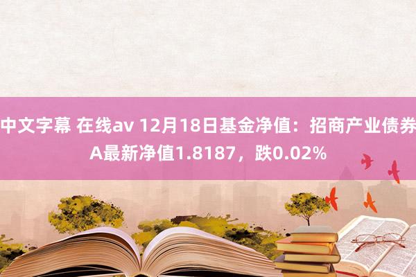 中文字幕 在线av 12月18日基金净值：招商产业债券A最新净值1.8187，跌0.02%