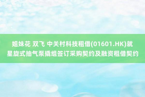 姐妹花 双飞 中关村科技租借(01601.HK)就星旋式抽气泵撬组签订采购契约及融资租借契约