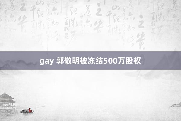 gay 郭敬明被冻结500万股权