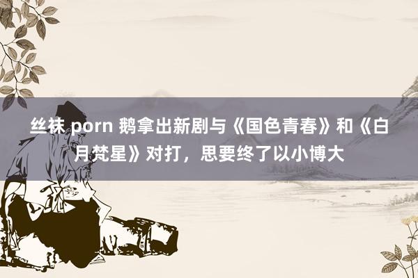 丝袜 porn 鹅拿出新剧与《国色青春》和《白月梵星》对打，思要终了以小博大