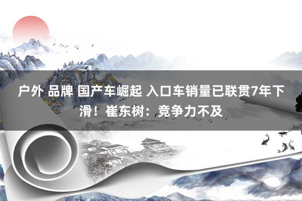 户外 品牌 国产车崛起 入口车销量已联贯7年下滑！崔东树：竞争力不及