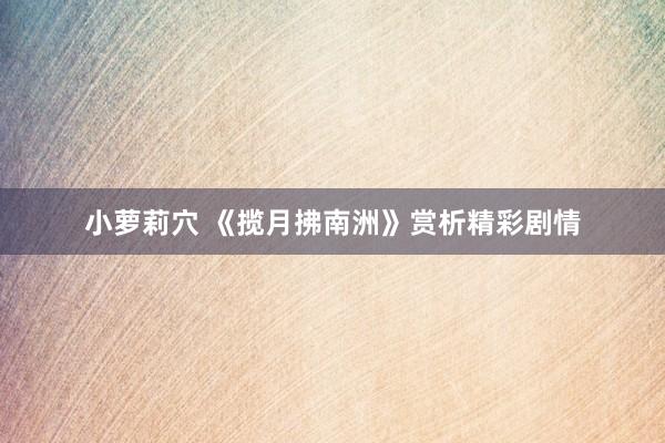 小萝莉穴 《揽月拂南洲》赏析精彩剧情